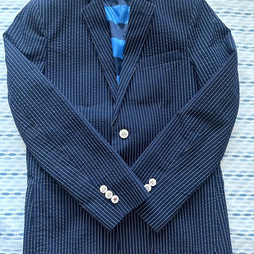 Tommy Hilfiger Navy Pinstripe Sport Coat with Blue Lining